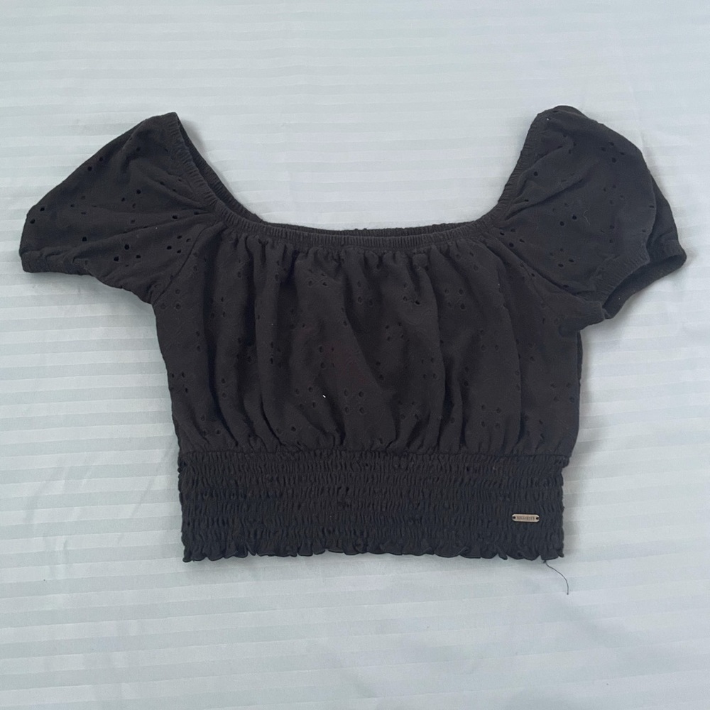 Black Off Shoulder Crop Top